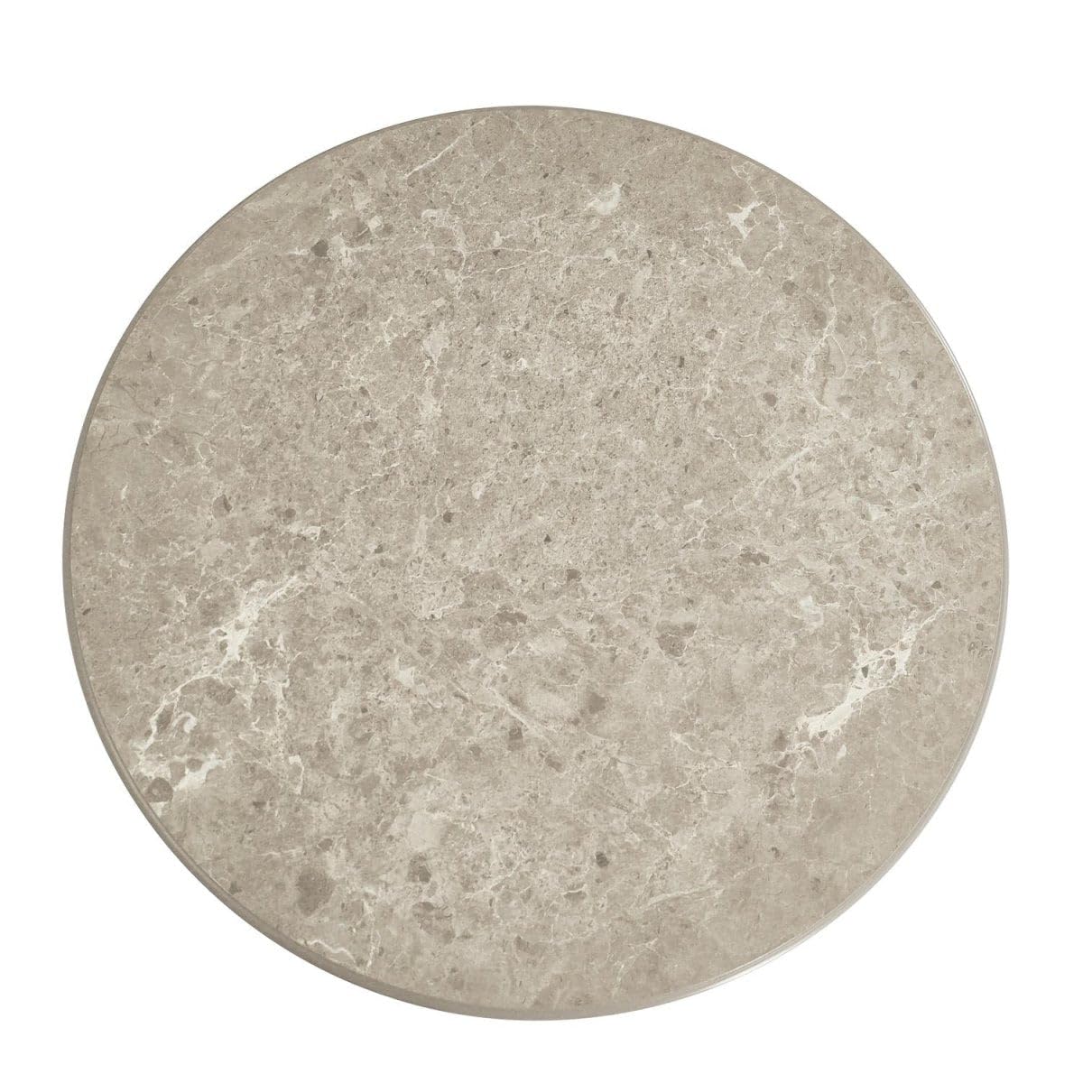 Furnhouse Easy Table basse ronde | Aspect marbre Lamelles Pied colonne Ø 80 cm Beige – Design scandinave Table de salon