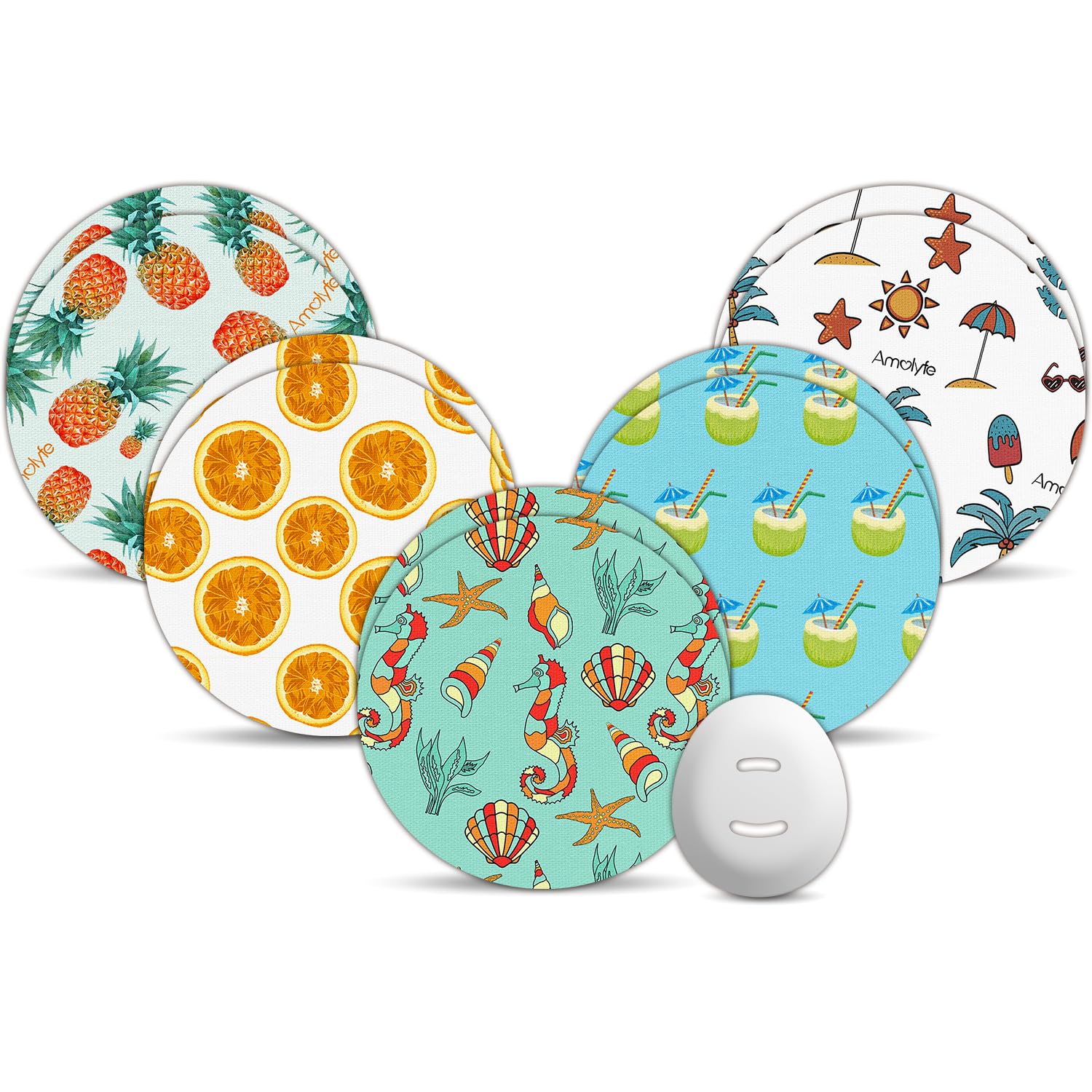 Dexcom G7 & Stelo Adhesive Patches, 10-Pack Dexcom G7 Stelo Overpatches, Bump-Proof with Hard Cap, Waterproof, Breathable, Medical Adhesive, 10-Day CGM Protection (Summer)