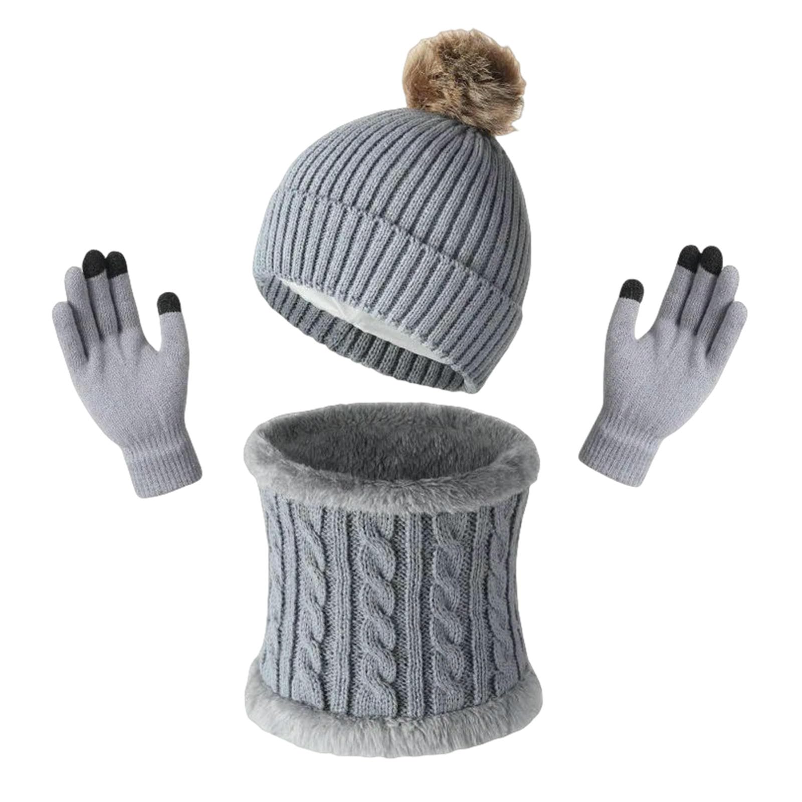 Mütze,Schal & Handschuh-Sets 3-teiliges Set Unisex Mode Winter Strickschal Mütze Handschuhe Zum Warmhalten Für Erwachsene Accessoires Männer Und Frauen Im Freien-c2