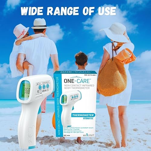 Miniatura 8 de ONE-CARE Termómetro digital infrarrojo HTD8813C - Sin contacto, termómetro Homedics, alta precisión, lectura rápida, temperatura corporal y