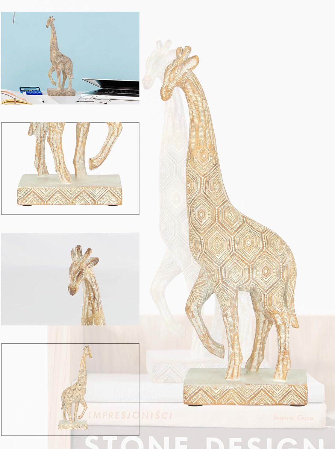 Boho Giraffes Statues Modern Art Sculpture Home Decor Ornaments for Bedroom, Office Living Room, Desktop, Cabinets