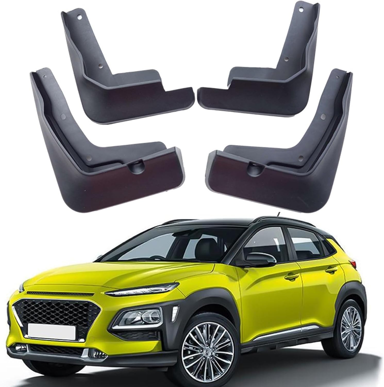 Fengxh Normal No-Drill Mudflaps For Hyundai Encino Kona 2018-2023, Bolt-On Kit,Road Legal