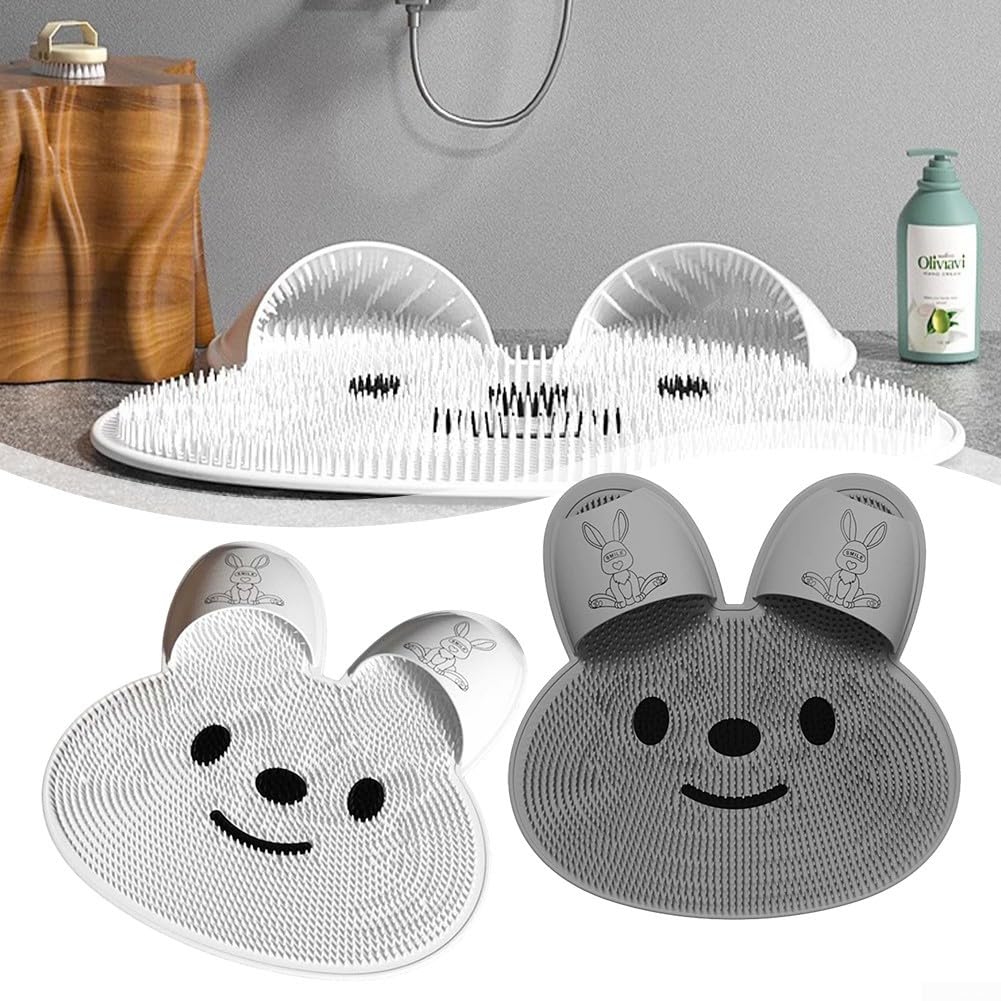 Tapis de nettoyage pour pieds de douche - Brosse de nettoyage pour la maison et la salle de bain (blanc)