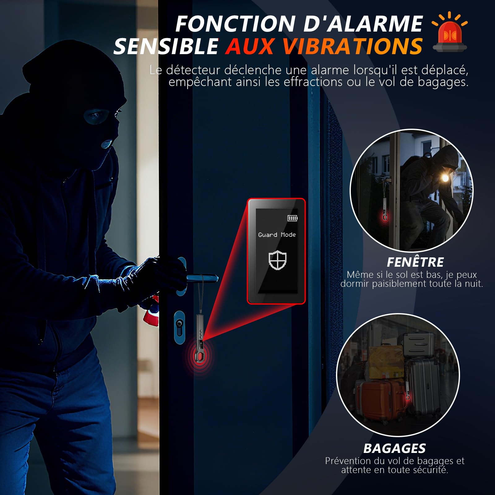 LONGYI Détecteur de Micros, Détecteur de Caméras Professionnel pour Détecter Les Caméras Cachées, avec écran LED HD, jusqu'à 10 Heures d'autonomie, idéal pour Les Hôtels