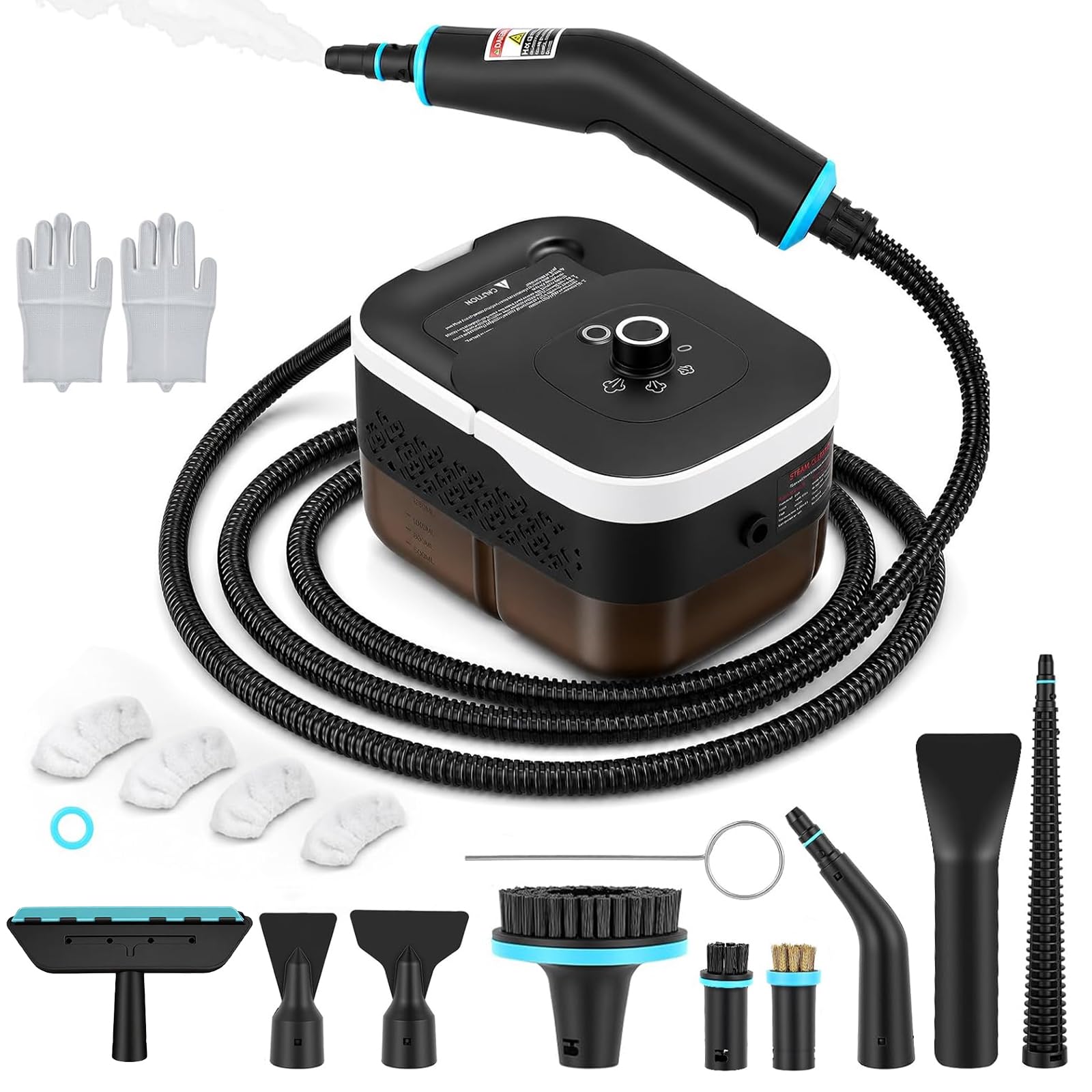 1250ML Handheld Steam Cleaner, 15s Heat Portable Steamer for Car & Home