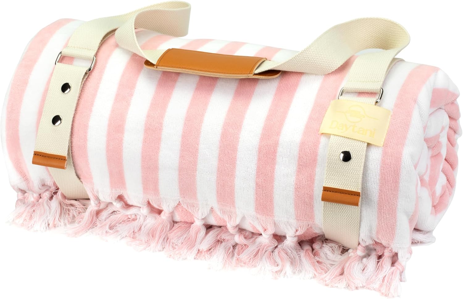 Tuscany Towel - Extra Large Beach Towel with Terry Cloth & Luxury Velour | Long Cotton Carrier Strap with Snap Closure, 68in x 68in|Portable Picnic Blanket for Outdoor, Park, Beach & Pool