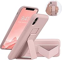 Vista 56 de Funda de silicona con soporte de LAUDTEC compatible con iPhone 7/8/SE, soporte de metal con soporte de pie vertical y horizontal, cubierta flexible
