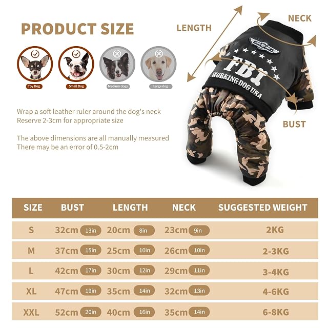 Foto 3 de 6 de PETCUTE Abrigo de Invierno para Perro Chaqueta Ropa para Perros Sudadera Acolchada para Perro