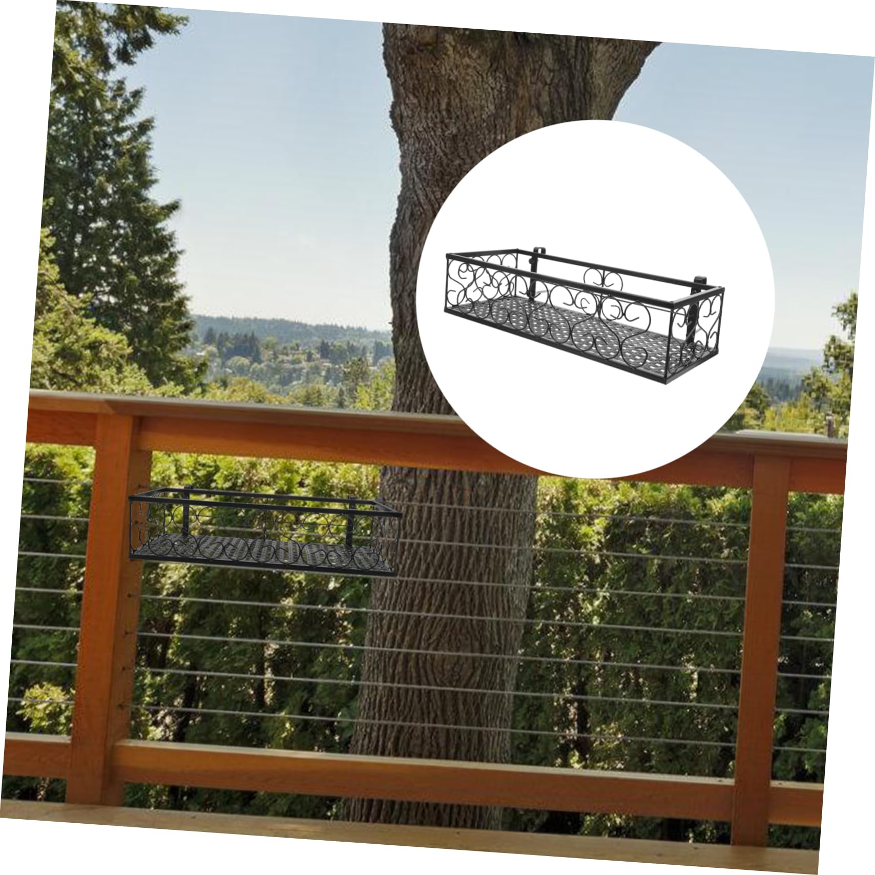 Toyvian Jardiniere Balcon Suspendue Panier Decoratif pour Plantes Support Fleurs Forme de Panier pour Clôture