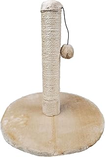 Beige Color Cat Scratch Tree with Teaser Ball 15.4 x 16.9 Inches Pet Toy New
