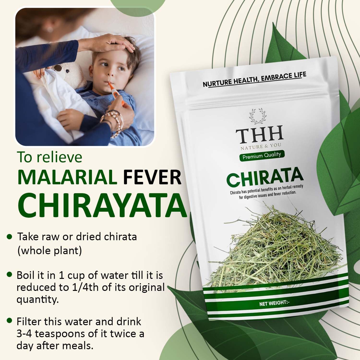 THH Kirayata Chirayata - 400gm | Natural and Organic Bitterstick Chirata | Pure Chiravata Herb | For Immunity Building and Stomach Problems | Bhunimba Herb Loose Leaves 1
