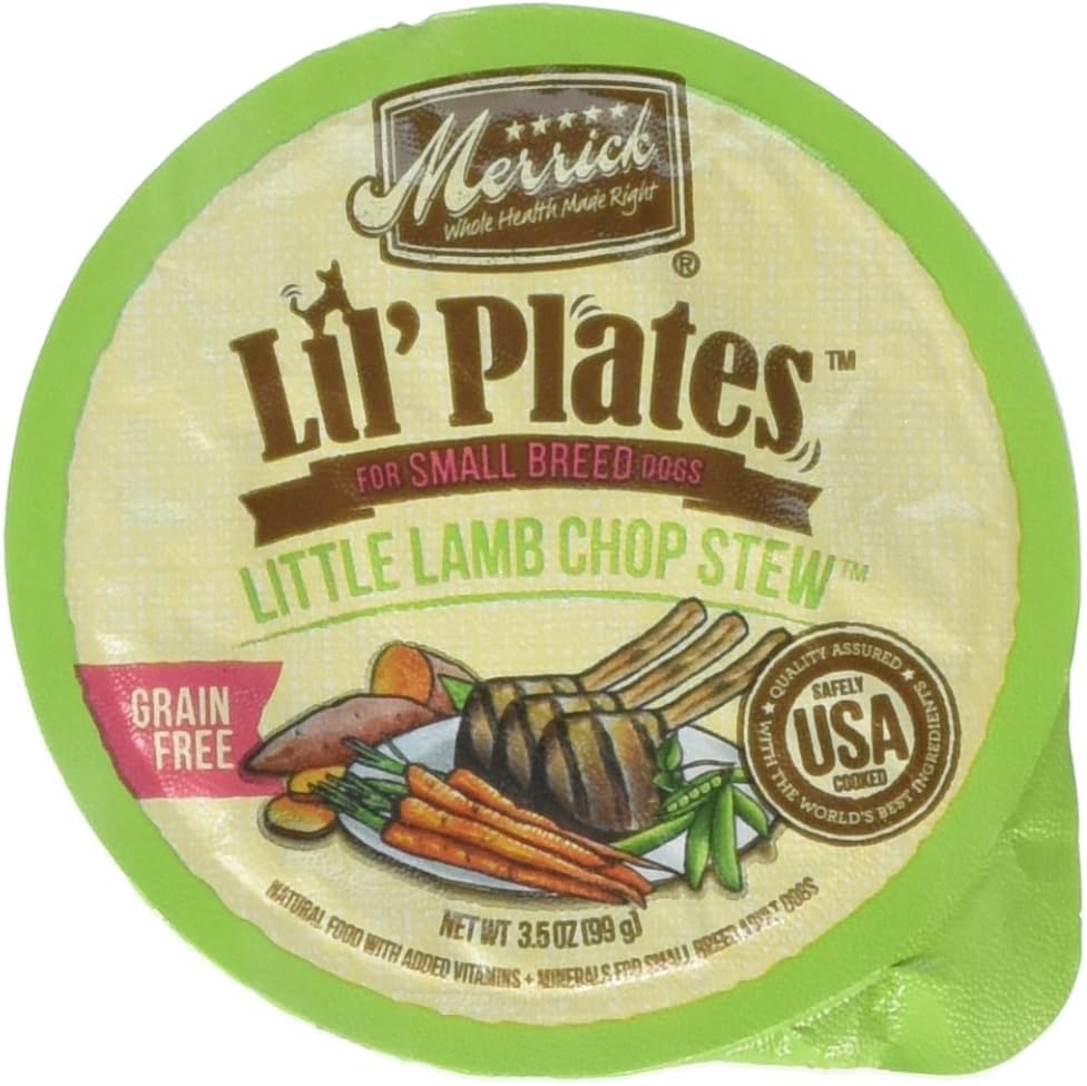 Merrick Lil's Plates 3.5-Oz Grain Free Wet Food for Small Breed Dogs12 Cans - Little Lamb Chop Stew