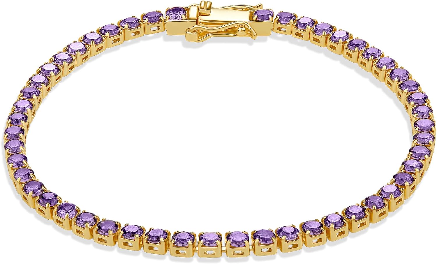 Milla 14K Gold Plated Cubic Zirconia Classic Tennis Bracelets for Women - Size 7 Inch