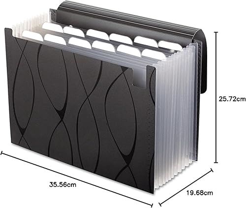 Miniatura 7 de Pendaflex Archivo expandible con cubierta deslizante, 13 bolsillos, tamaño carta, negro (2327)
