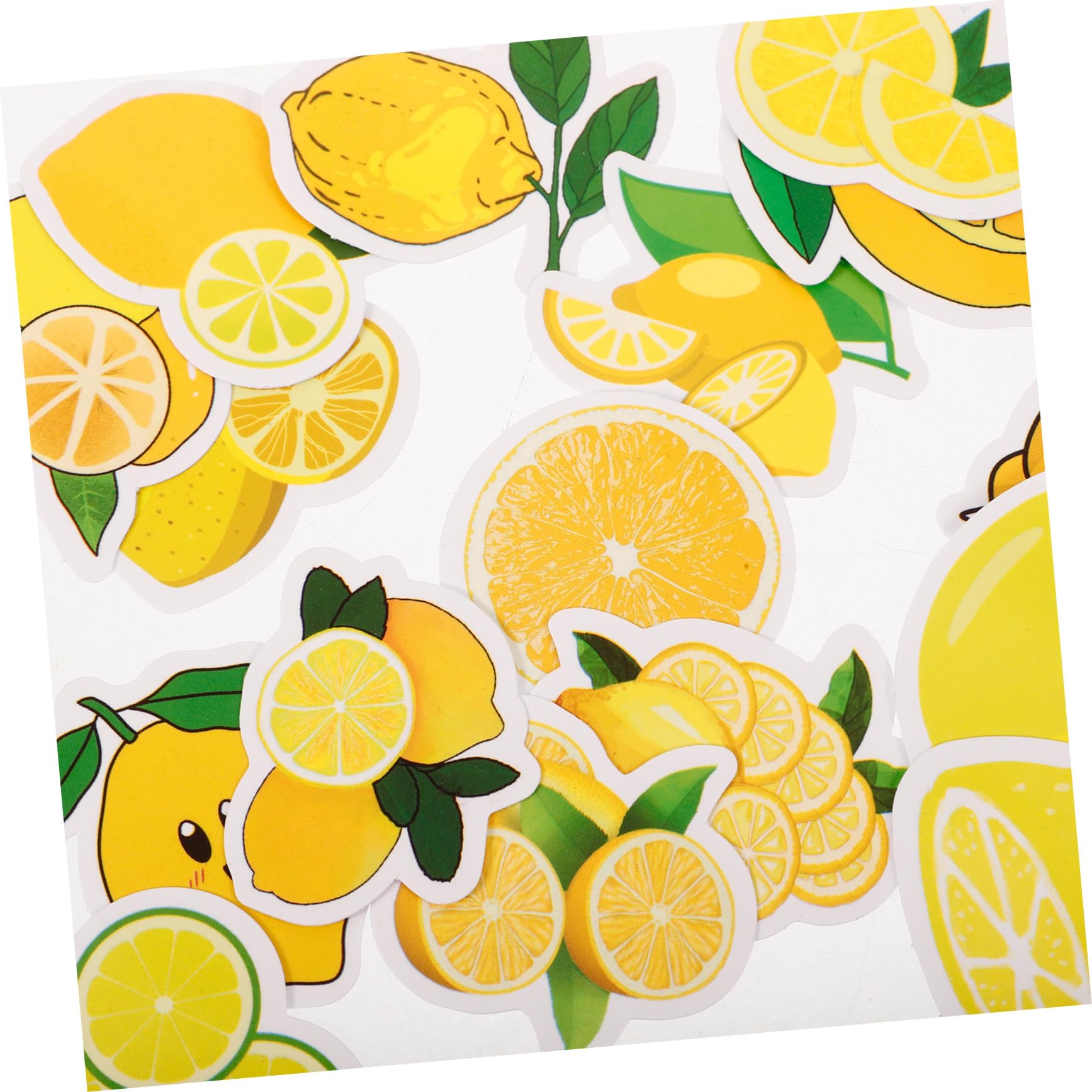 50 Pegatinas Adhesivas de Limón Variedad de Patrones Adorables, Material Autoadhesivo para Decorar Maletas y Regalar a Amigos