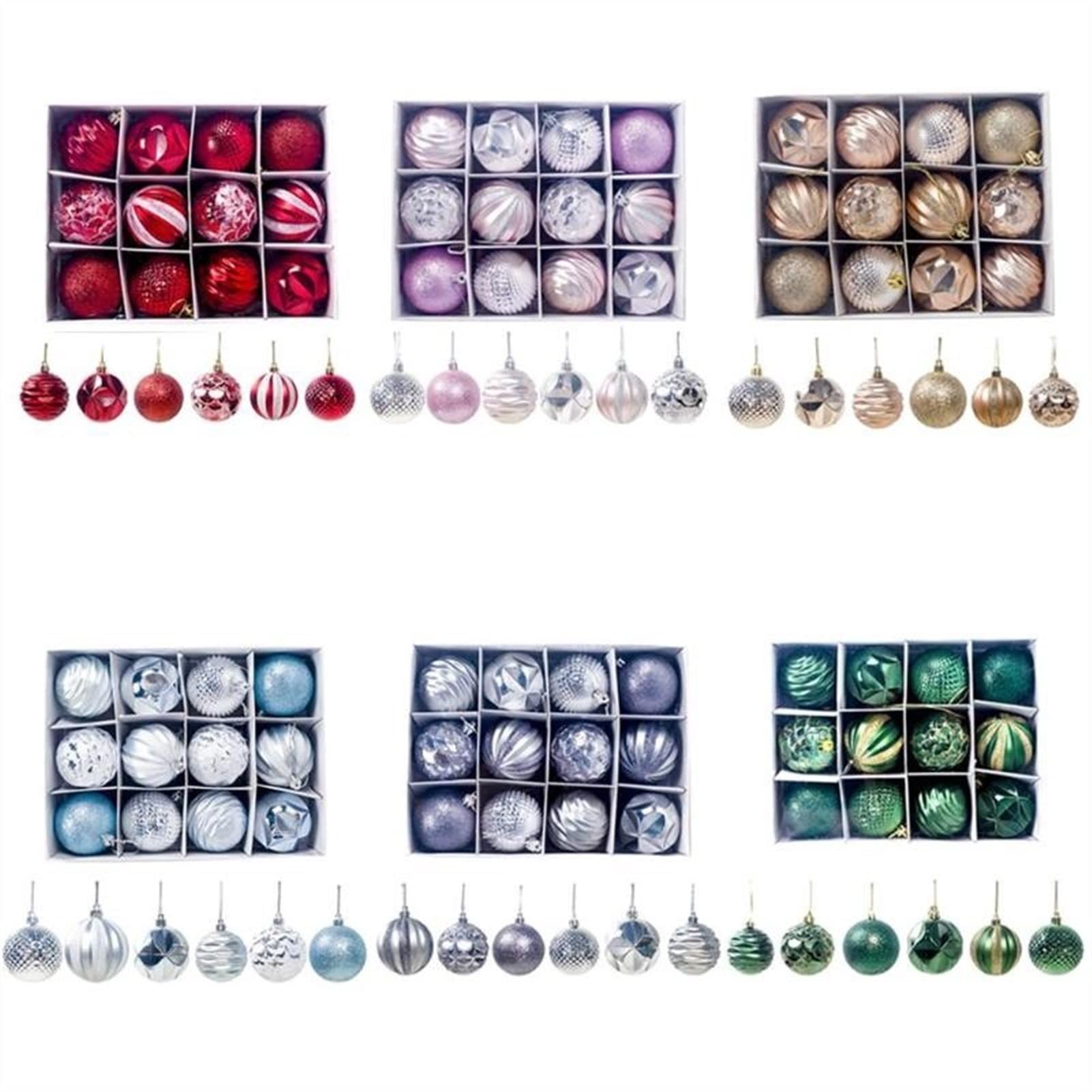 RWRAPS Weihnachtskugeln, Weihnachtsbaum-Dekor, Kugel, Weihnachtsfeier, hängende Kugel, Ornament, Dekorationen, Zuhause, Weihnachtsdekoration, Geschenk, 12 Stück/Los, 55 mm (Farbe: Silber) (blau)
