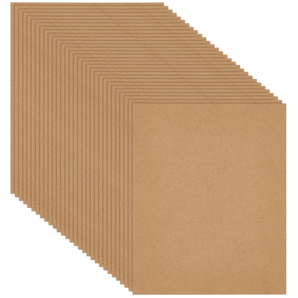BENECREAT Paquete de 30 placas de madera de densidad media para manualidades, 250 x 200 mm, tablero de madera sin tratar, 2 mm de grosor, tablero de fibra de densidad media para proyectos de pintura y
