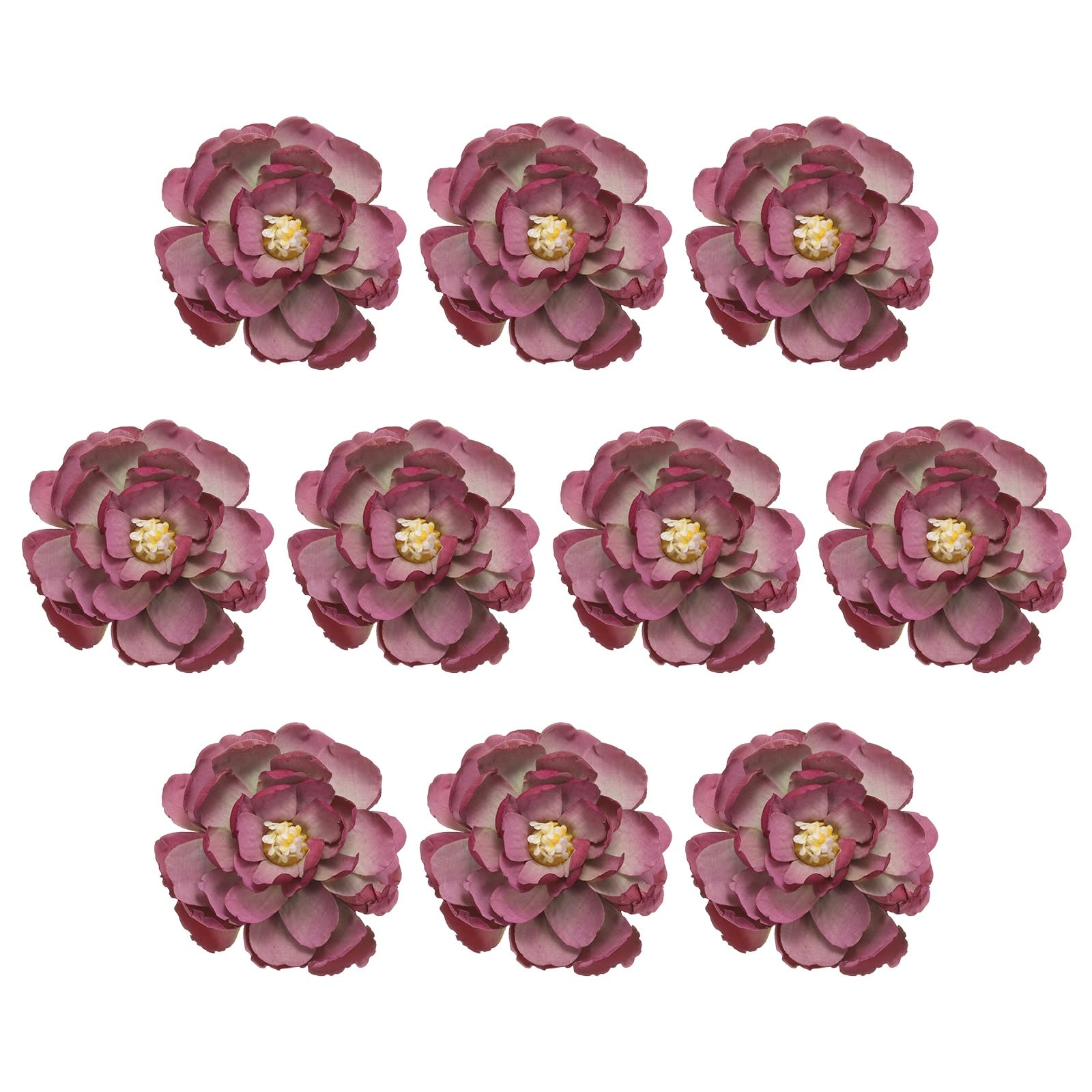 Têtes de pivoines artificielles en soie rose violet Lot de 10 fleurs 8cm M METERXITY pour déco
