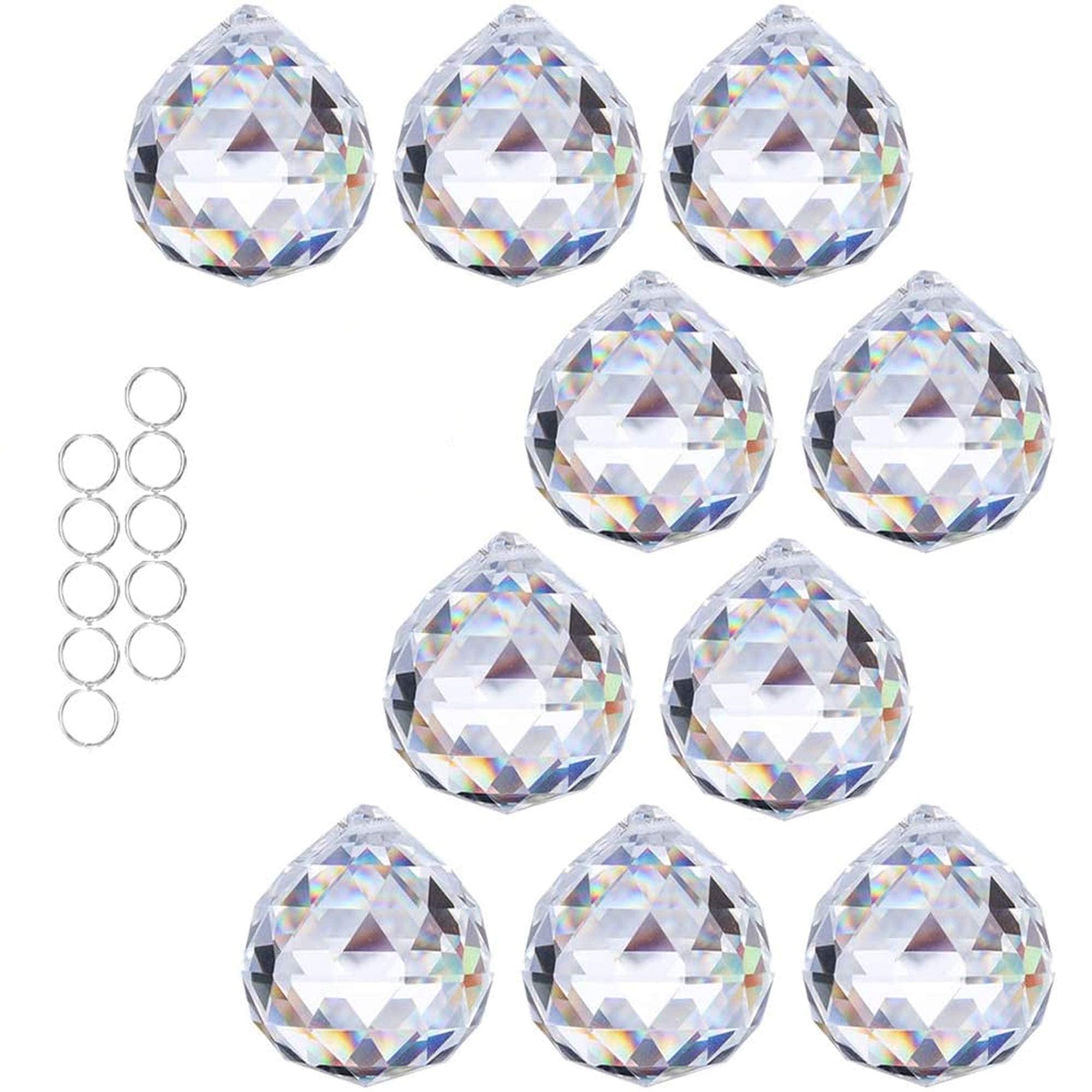 Hdcrystalgifts N6 40Mm 10Pack Crystal Ball Prism 1.57 Inch Decorative Ball For Chandelier Window Suncatcher Rainbow Maker