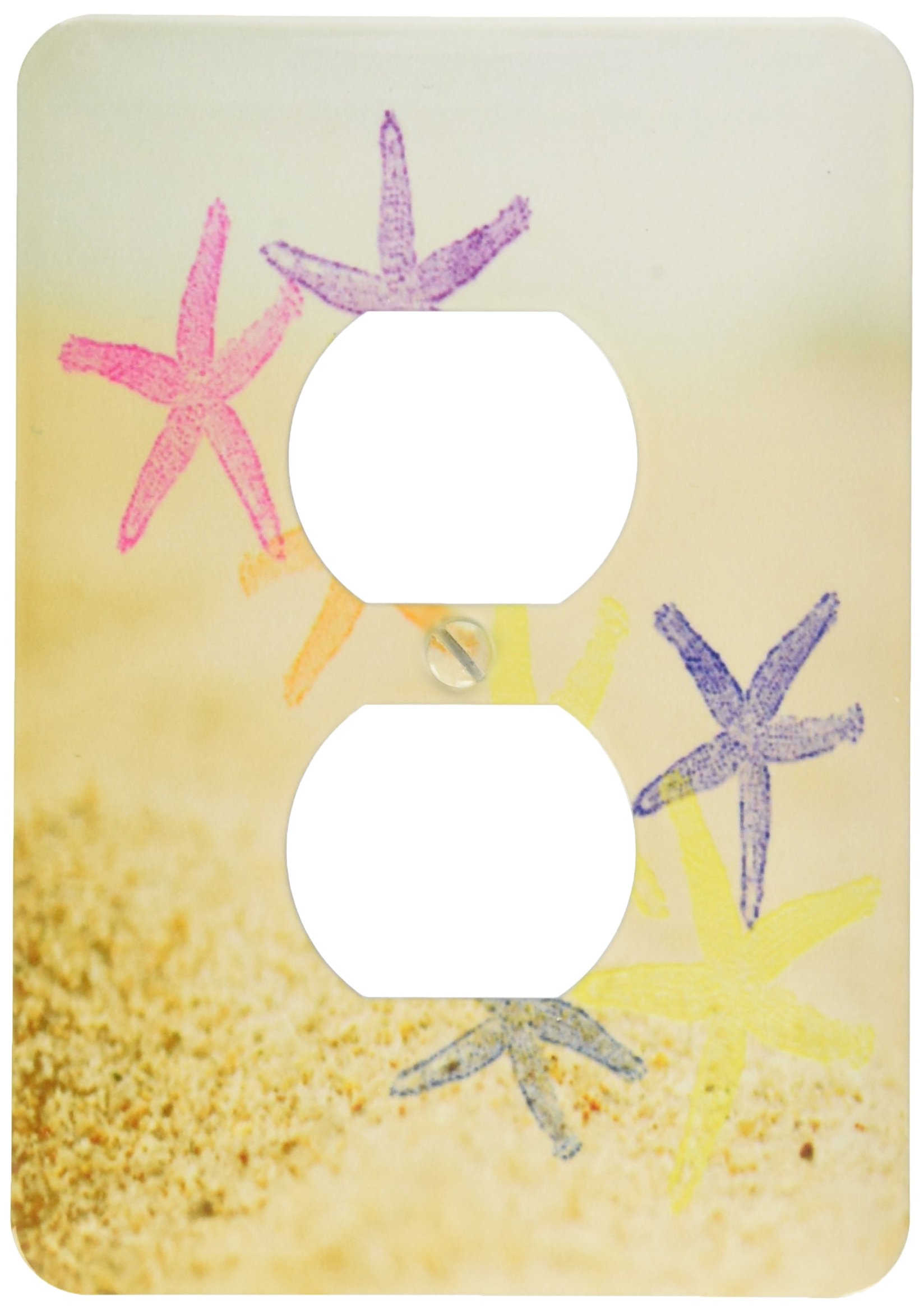 Coque 2 plug outlet cache prise mural motif plage mer pastel