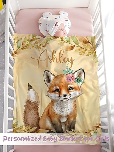 Miniatura 170 de Manta de bebé personalizada para niñas, manta de bebé personalizada con nombre, súper suave, mantas personalizadas con nombre para niños, mantas