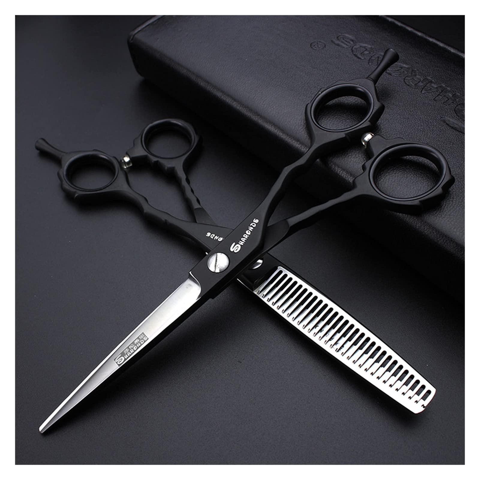 Forbici per Taglio Capelli Nere, Parrucchiere, Barbiere, Strumenti per Lo Styling dei Capelli Kit per Taglio Capelli