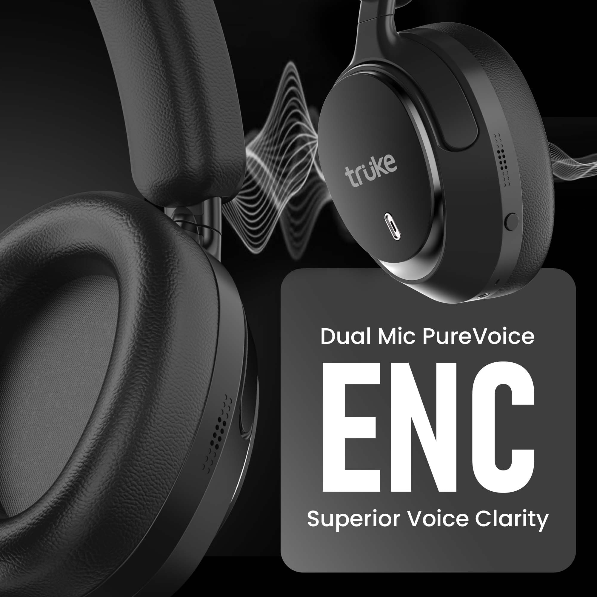 truke New Launch Aura Bass V2 Over The Ear Headphone with 50 -8