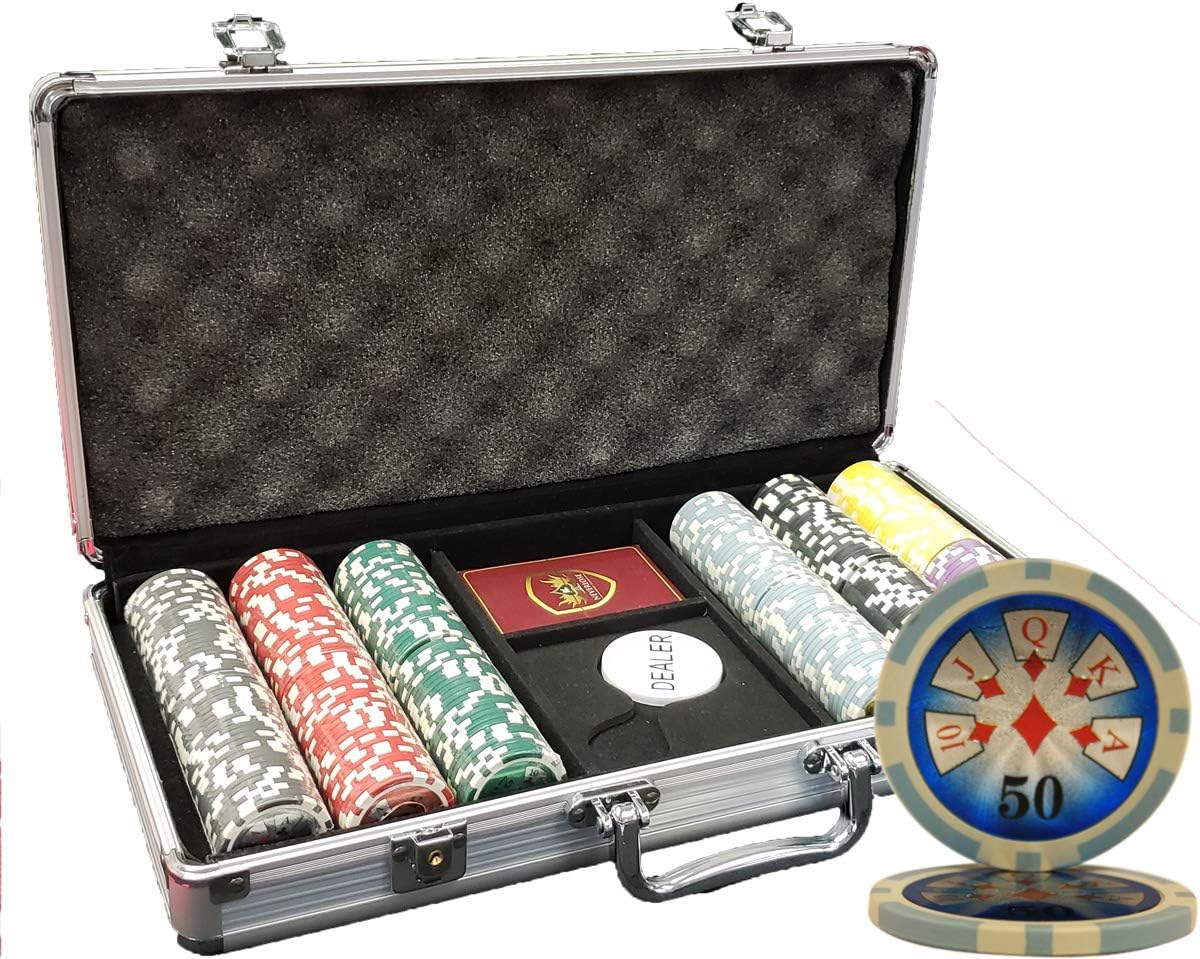 MRC 300 pcs High Roller Casino Poker Chips Set with Aluminum Case Custom Build
