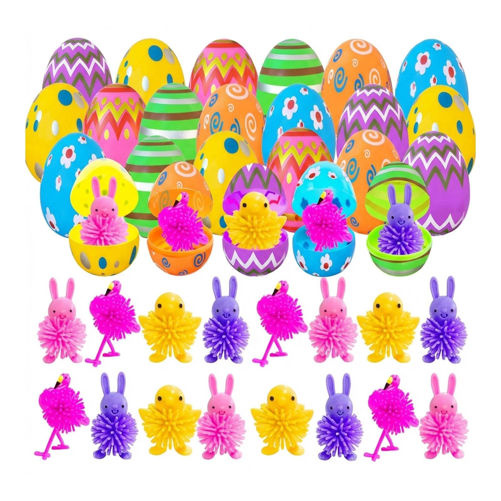 24 Uova di Pasqua Ripiene di Dolcetti a Forma di Spina, Ideali Come Bomboniere, Da Farcire O per La Caccia Alle Uova di Pasqua.