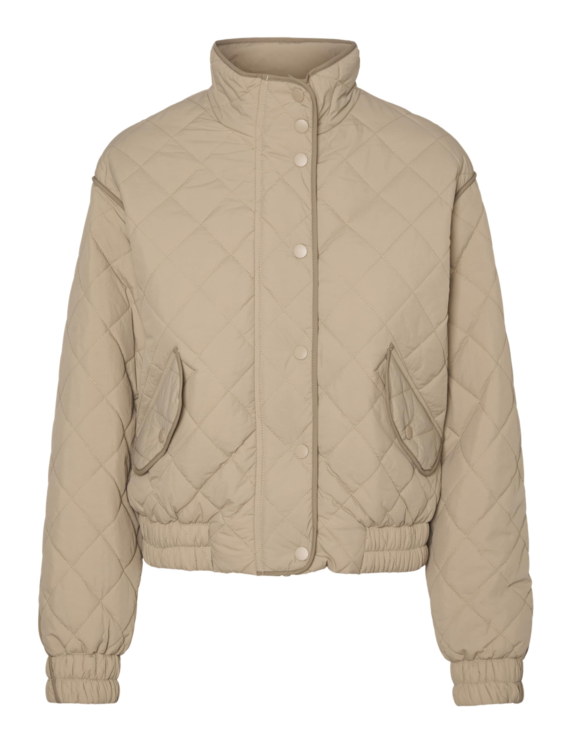 VERO MODA Women's Vmvilma Short Jacket Ent Quilted Jacket, Silver Mink, S