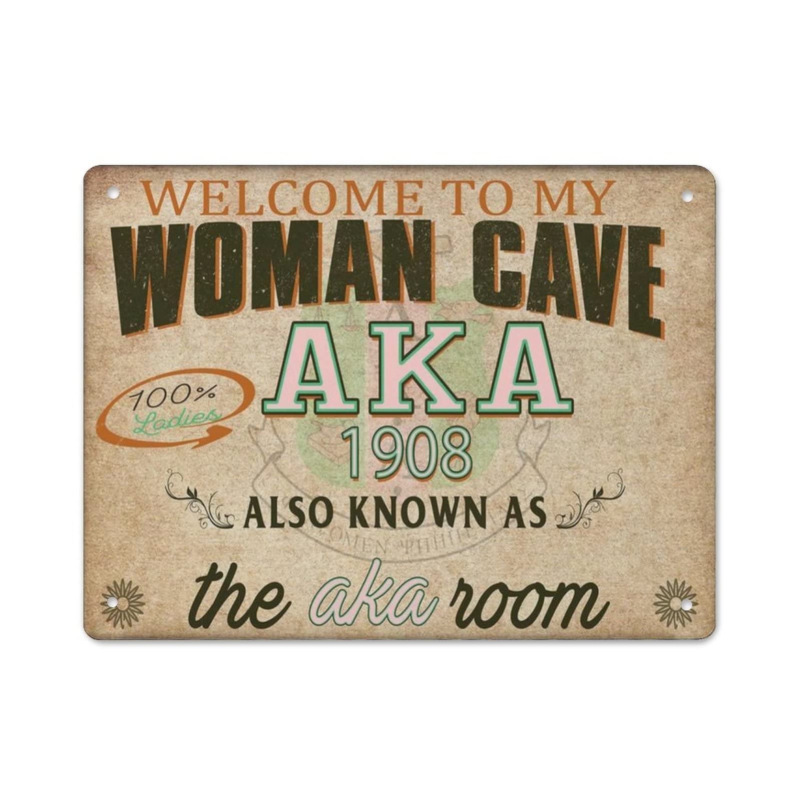 AOOEDM Welcome to My Woman Cave Wall Metal Tin Sign for Home Bar Pub Kitchen Wall Art Deocr Man Cave Vintage Metal Sign Poster Plaque Signs Quotes Sign