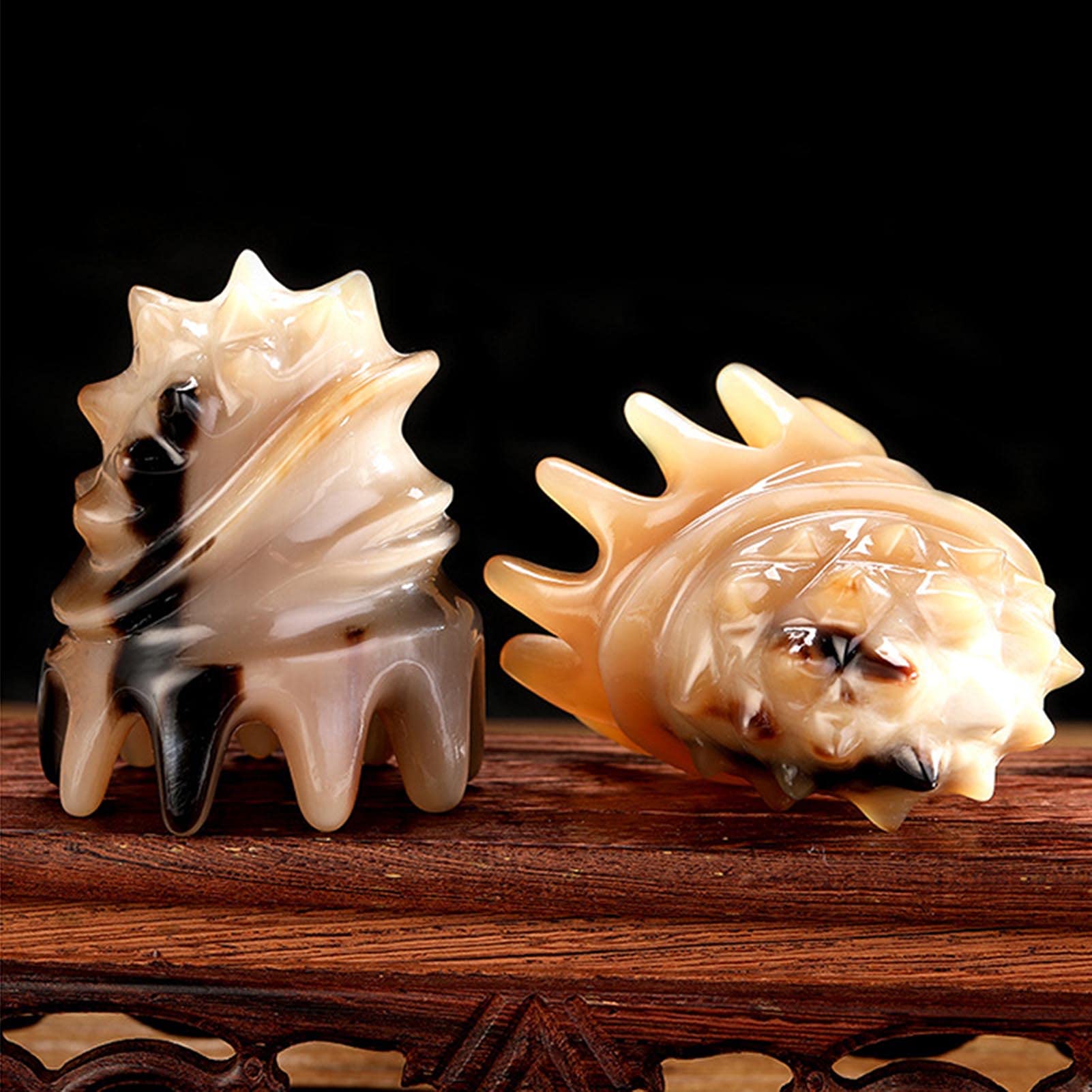 Pettine In Corno Naturale, Massaggio Alla Testa In Corno Di Bufalo E Pettine Per La Cura Dei Capelli, Pettine Per Parrucchieri, Massaggio Facciale, Pettine Regalo (7CM*5CM)
