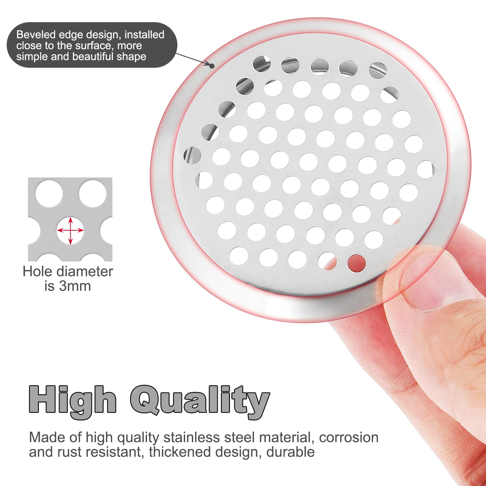 Griglie Ventilazione Rotonde In Acciaio - 30 Pezzi Da 53mm | Fori Aereazione Per Mobili - Foto 7