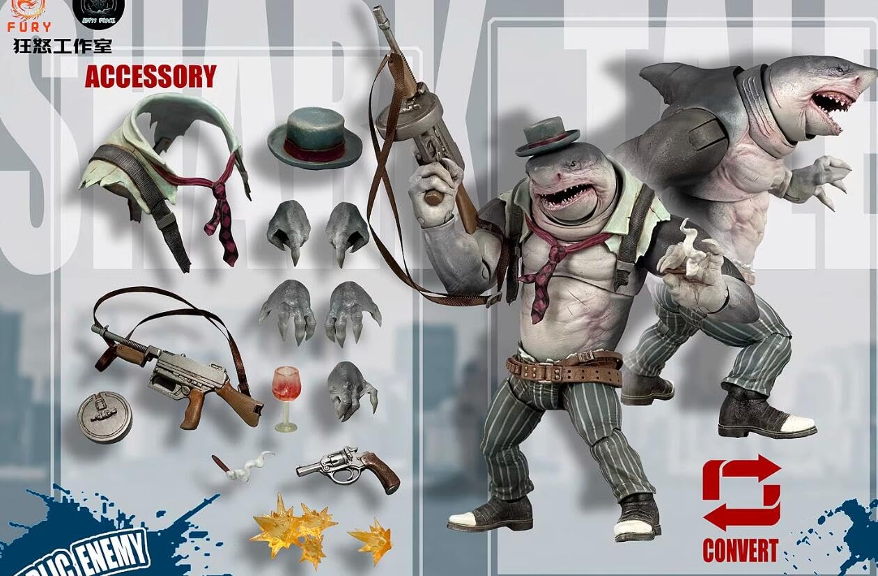 Amazon | [AC]Fury Toys 深淵パワー シリーズ サメ人 8インチ 可動