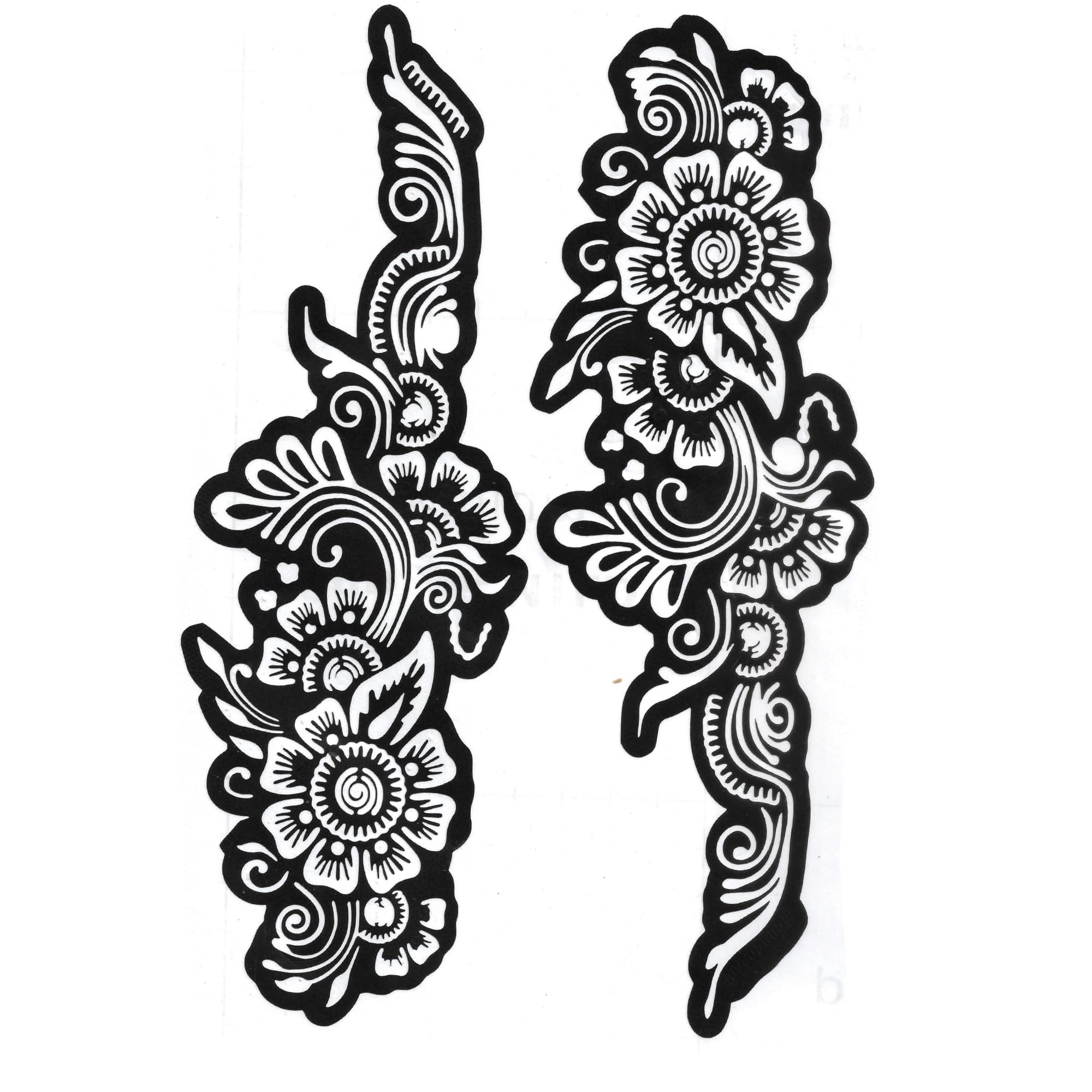 Floral Mehndi Stencil Design Set | Reusable Henna Tattoo Stencil for Women, Girls & Kids | Side Hand Mehndi Sticker | Easy DIY Mehendi Template | Bridal, Eid & Karwa Chauth-image-7