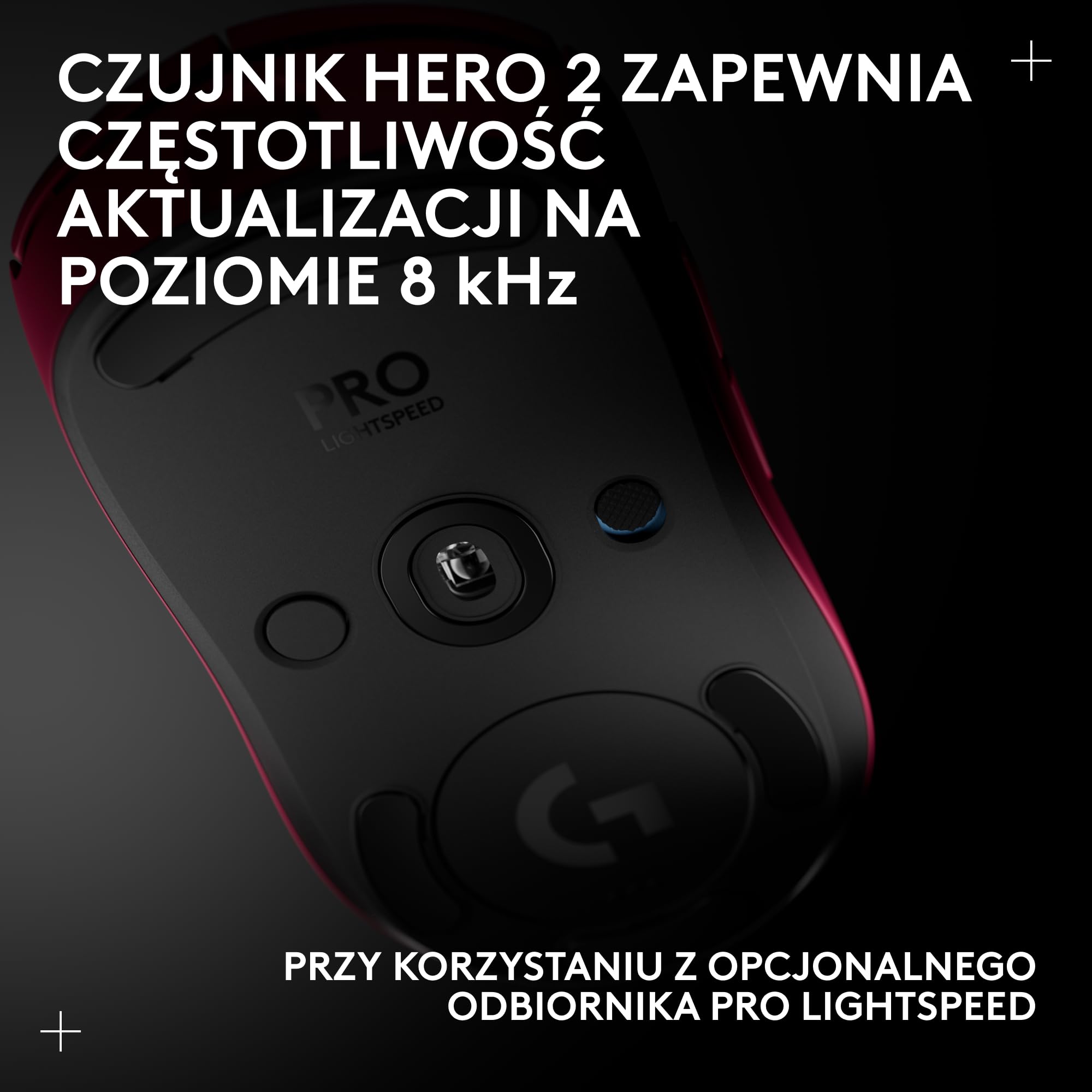Bezprzewodowa mysz do gier PRO 2 LIGHTSPEED, do 4 konfigurowalnych i przełączanych magnetycznych przycisków bocznych, ładowanie przez USB-C, czujnik 32k DPI do komputerów PC/Mac