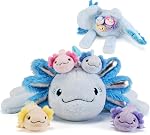Gnomantic Animaux farcis de chat avec des bébés à l'intérieur, Mommy Toy pour les enfants 5-Piece jeu & #160;: 1 Ma mère chat + 4 bébé chatons à l'intérieur. Dézip ventre pour révéler les bébés surprises. Ultra-soft, 3-8 ans.