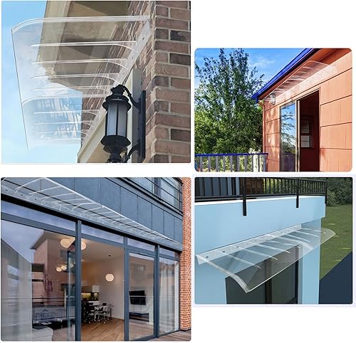 Miniatura 5 de Toldo de porche para exteriores, toldo invisible para puerta delantera, protección UV, cubierta de refugio para la lluvia, toldo para porche, toldo