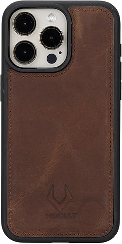 Miniatura 6 de VENOULT - Funda tipo cartera para iPhone 15 Pro Max, para hombre o mujer, desmontable, soporte para 4 tarjetas, piel auténtica, soporte de carga