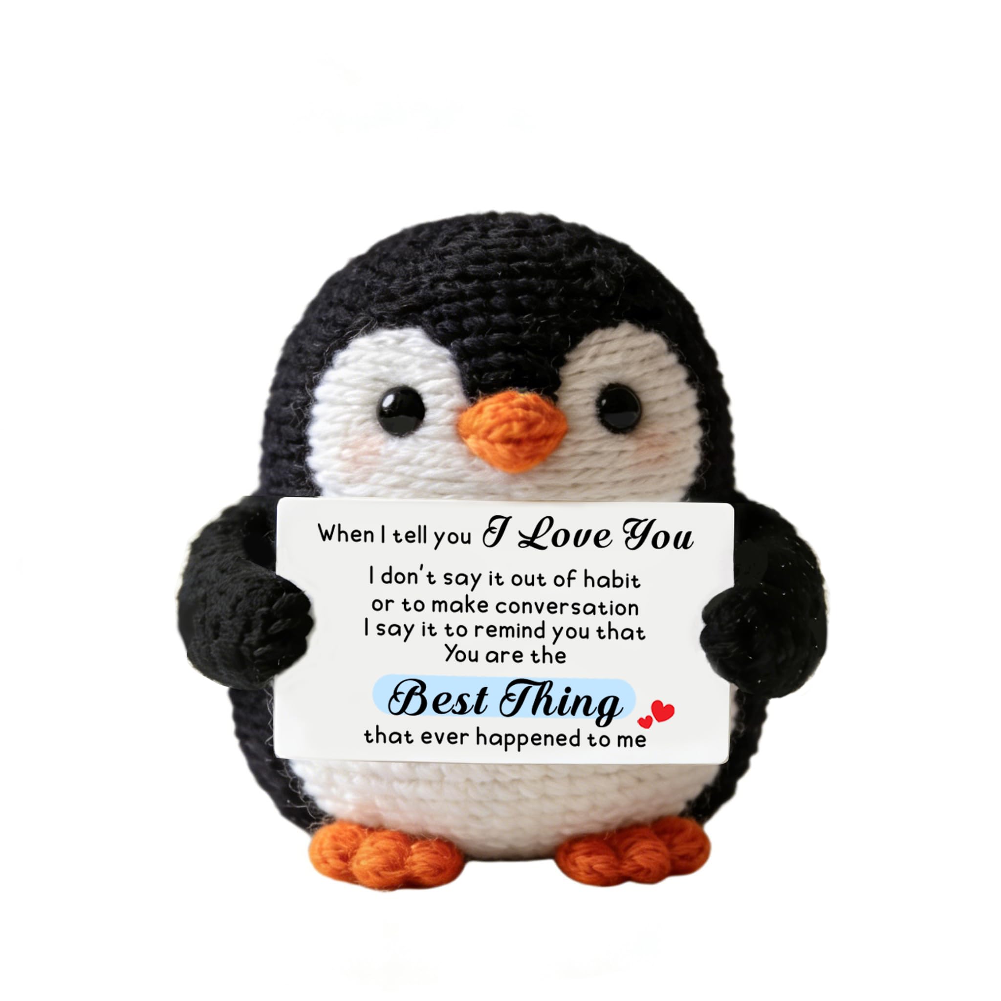 HULALA Valentines Day Romantic I Love You Gifts For Him Her Boyfriend Girlfriend Wife Husband Couple Lover Partner Birthday Anniversary Christmas Handmade Crochet Penguin Decoration Ornament โ image 1