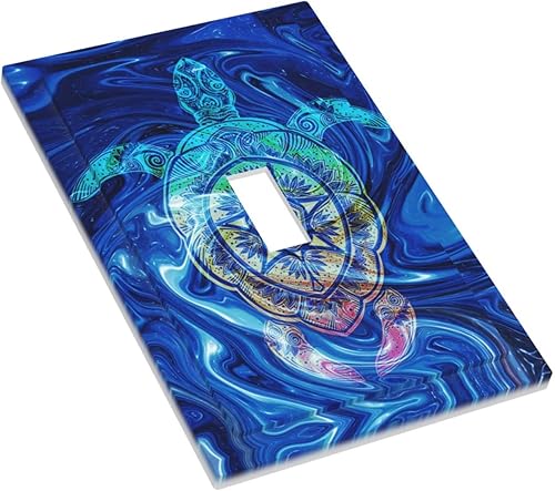 Miniatura 3 de Cubierta decorativa de interruptor de luz de tortuga de mármol de 1 cuadrilla, placa de pared para placa eléctrica para niños y niñas, habitación de