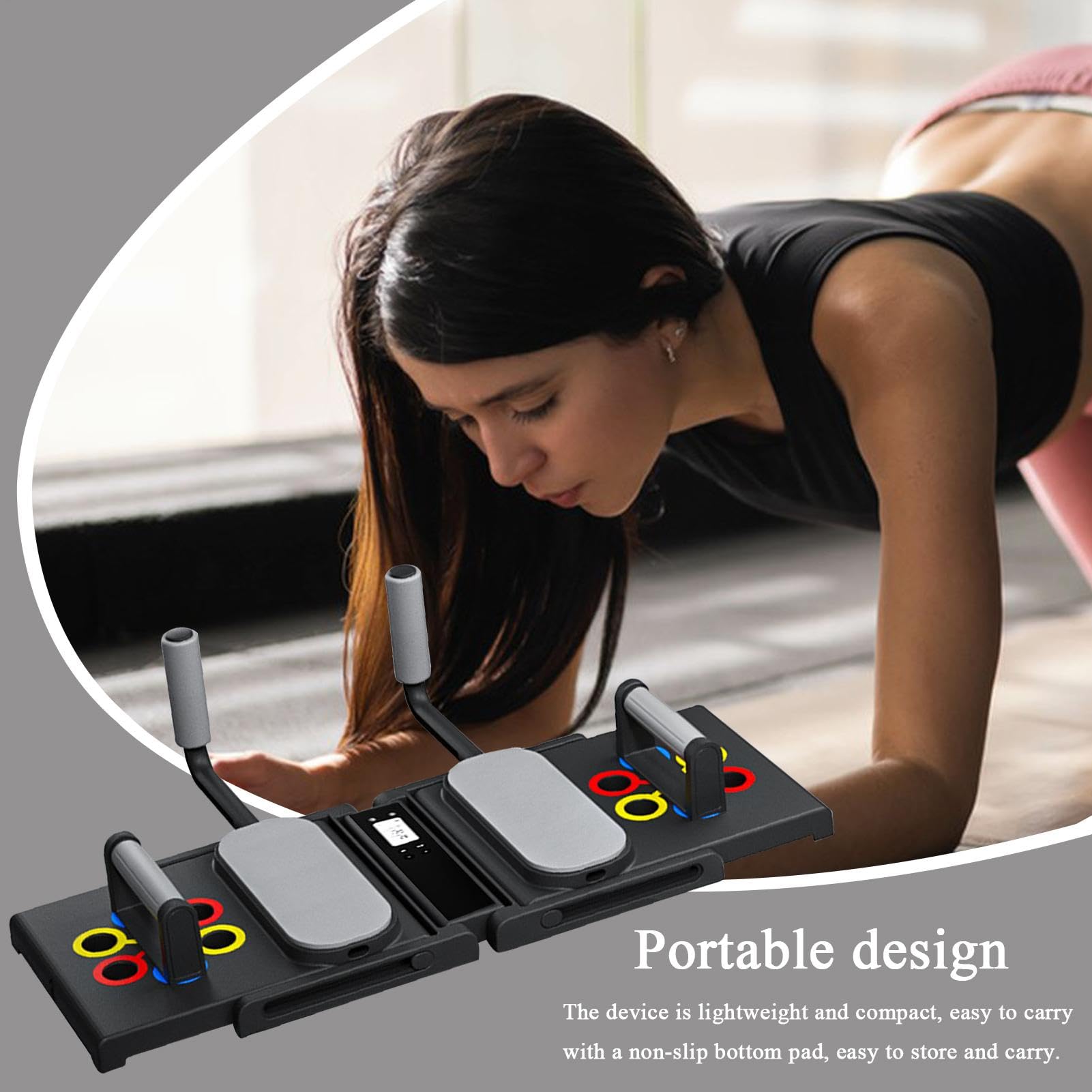 Push -UP Tarjeta de Fitness, Tarjeta push -up portátil, tarjeta push -up multifuncional, soporte de puspup | Accesorios de entrenamiento de fitness multifuncional PILATIS BEAD BRIGI EN LA ALLEZIONE DE