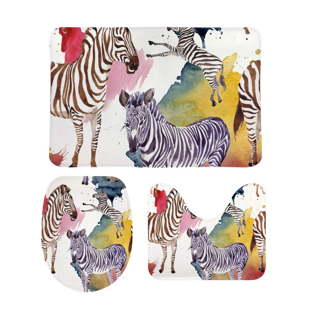 Tapis de bain exotique zèbre sauvage pour une décoration de cuisine et porche