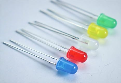 Electronic Spices all Bright colour to colour LED 5mm (Light Emitting Diode) White,Green,Red,Yellow,Blue 40pcs each pack of 200