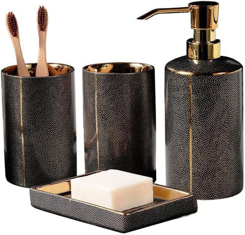 Bathroom Accessories Sets Lotion Soap Dispenser Tumbler Dish Deco Accessroy Set