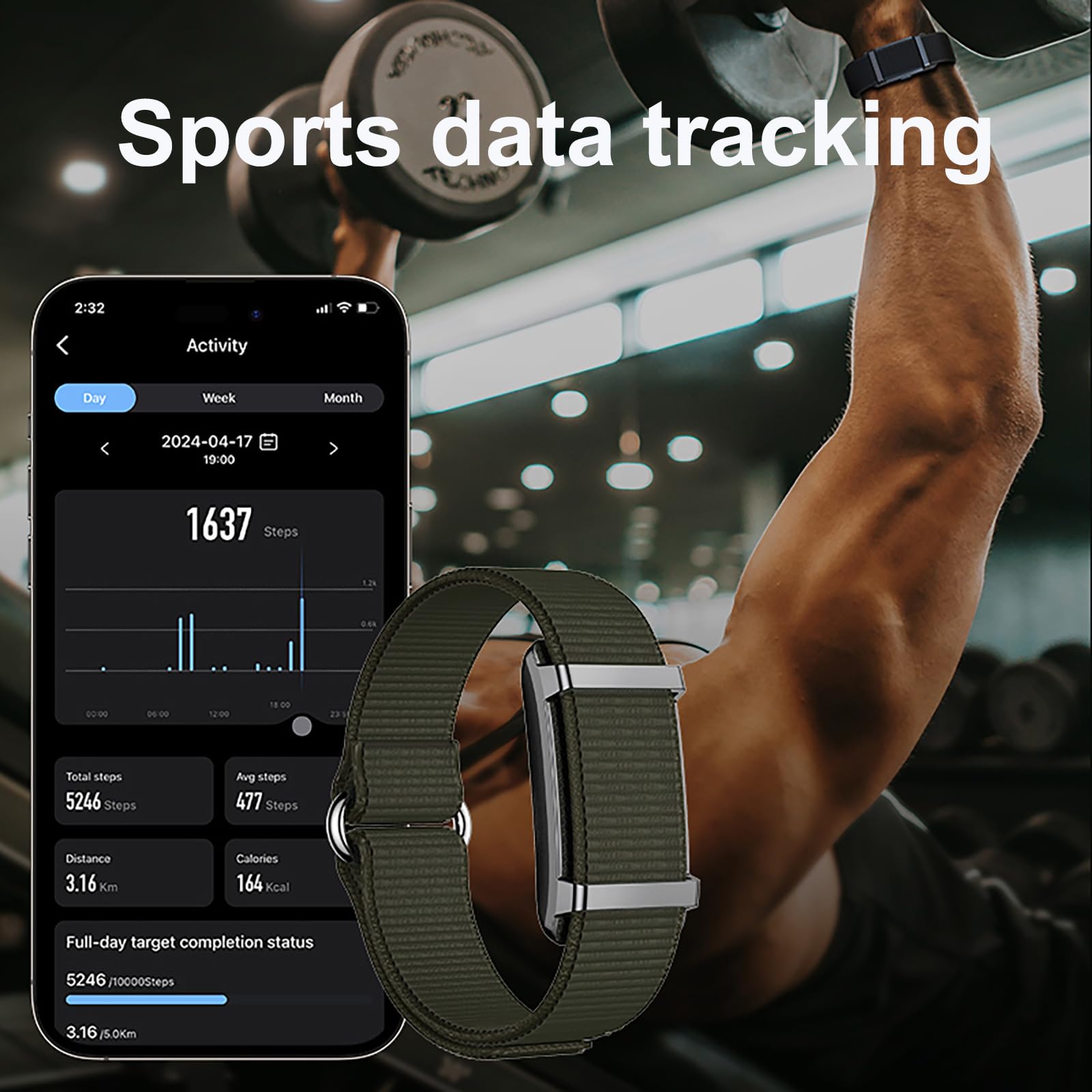 findtime Fitness Tracker pulsera sin pantalla, monitor de sueño, contador de calorías, IP68, resistente al agua, pulsera de fitness, iOS, Android, frecuencia cardíaca