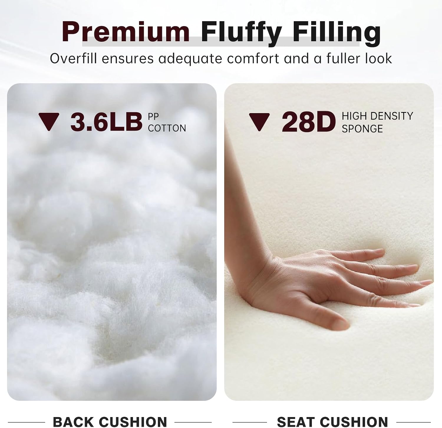 Belord Luxury 4" Thick Outdoor Cushion Set - 22 x24 Inch 28D Sponge Filling Fade-Resistant Chair Cushion, Spill Proof Removable Patio Furniture Replacement Cushions for Sofa Bench Swing - Red