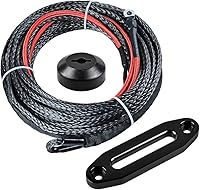 Vista 19 de Astra Depot Cuerda de cabrestante sintética de 12 hebras, 50 pies x 1/4 pulgadas, 7000 libras, protección contra el calor, ATV, UTV, KFI SUV, coche