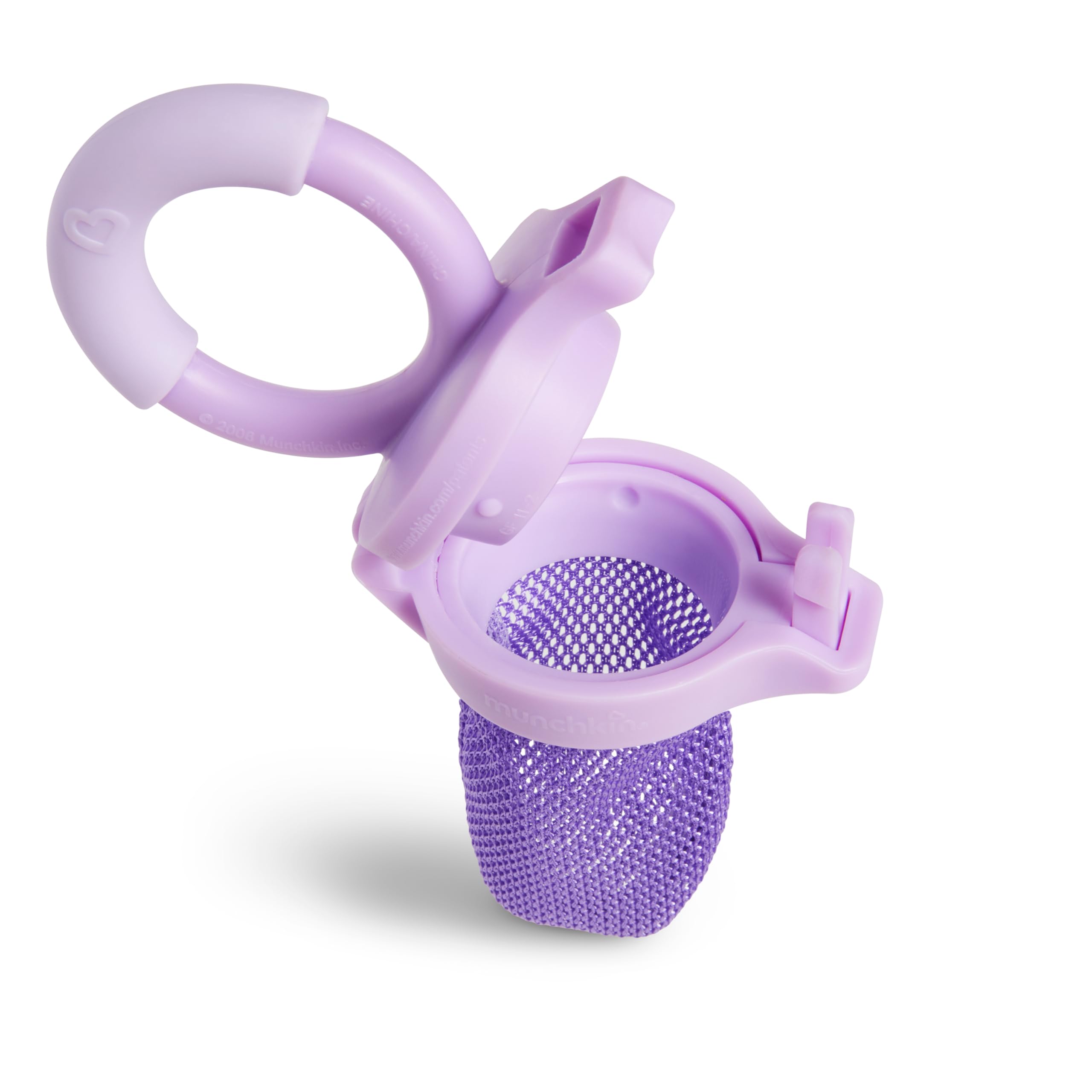 Munchkin Distributeur d'Aliments Frais Lot de 2 | Sachet de Maille pour le Sevrage | Autolimentación | Idéal pour Voyager | Sans BPA | 6 Mois+ | Rose et Violet