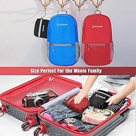 ZOMAKE Ultra Lightweight Hiking Backpack 20L, Packable Small Backpacks Water Resistant Daypack for Women Men(Bright Red)